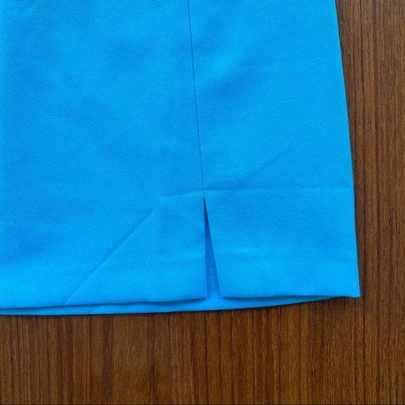 Teal Blue Mini Skirt with Belt - Picture 4 of 4